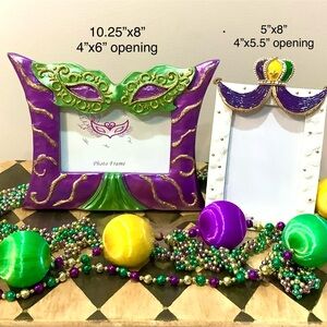 Decorative  Themed Photo Frame Set - Purple, Green, Gold Mardi Gras Frames